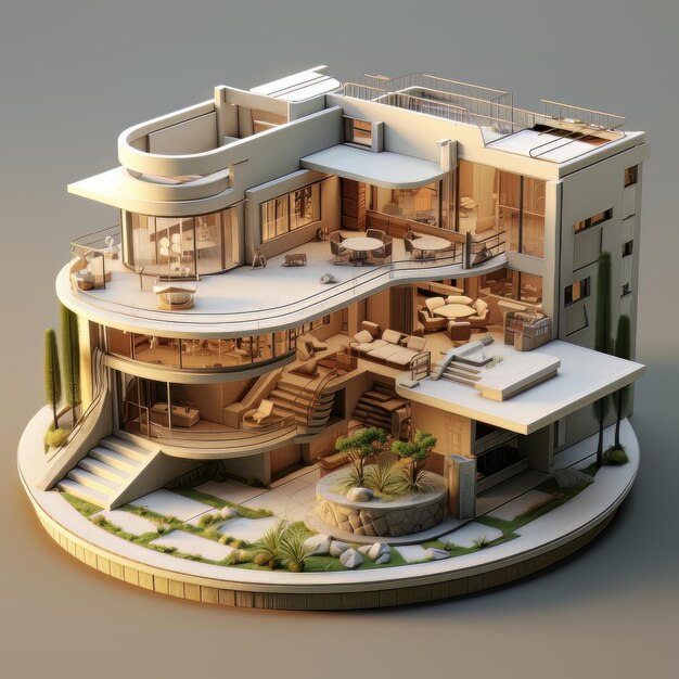 Premium AI Image  A Glimpse of Tomorrow 3D House Model Marvels