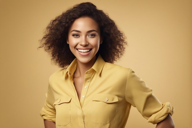 Photo glimpse of wonder the enchanting photo of a smiling woman's amazement