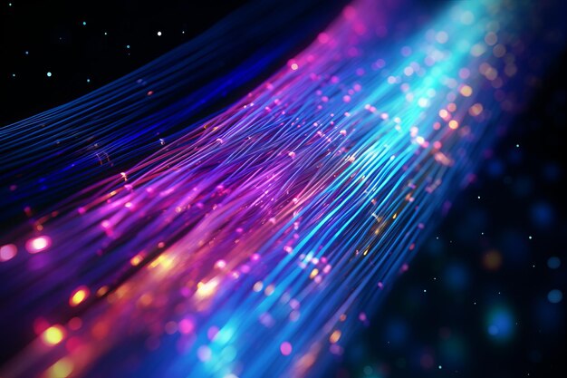 Glimpsing the Future AIGenerated CloseUp of Fiber Optic Cables