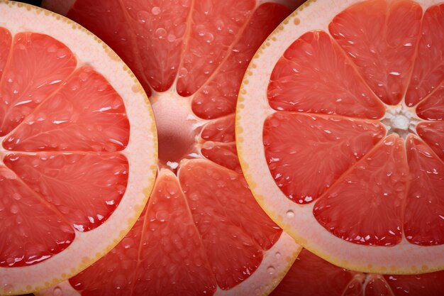 Фото Взгляд на очаровательную красоту нарезанного грейпфрута