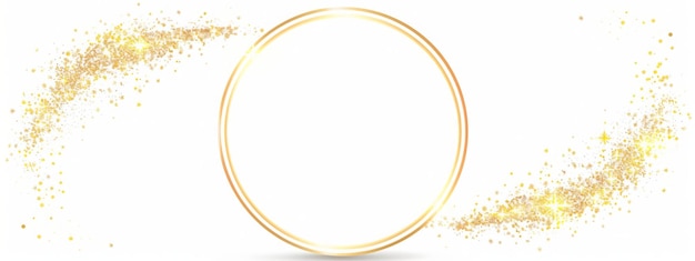 Glinsterend gouden frame Moderne luxe gouden glitter gouden ring op transparante achtergrond Gouden cirkel