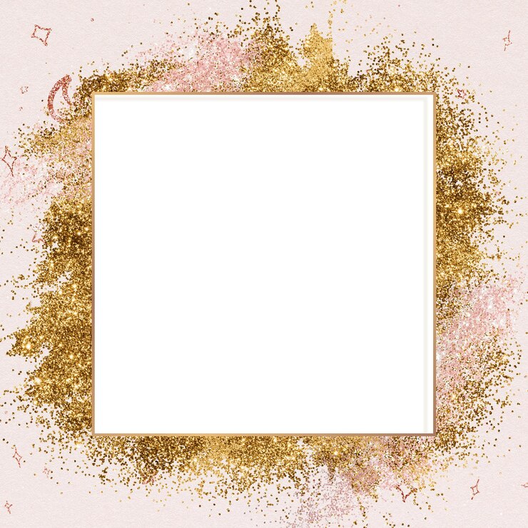 Foto glinsterend sterrenpatroon feest png frame gouden achtergrond