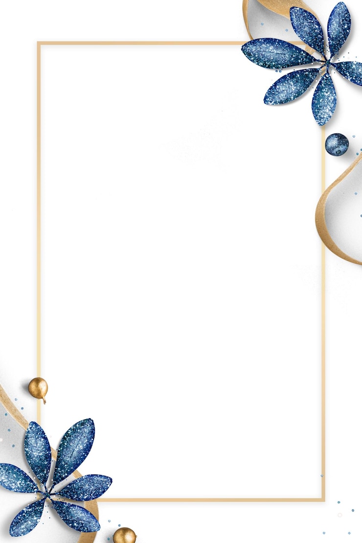 Foto glinsterende blauwe bladeren met rechthoekig frame ontwerp element