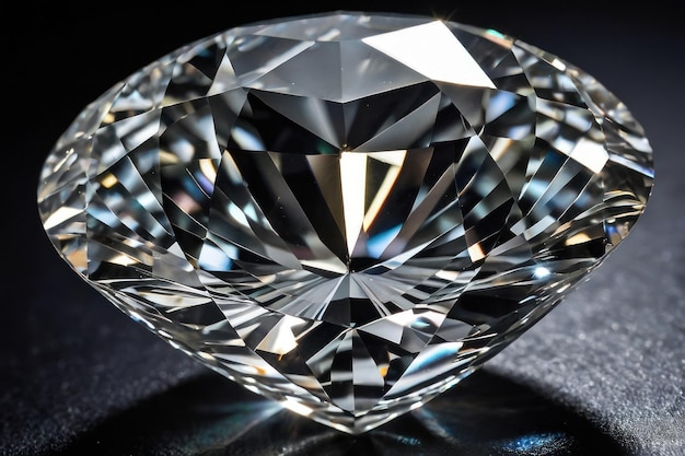 Glinsterende diamant op donkere achtergrond macro opname