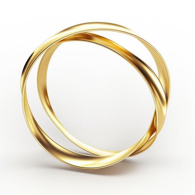 Glinsterende elegantie boeiende 3D realistische gouden metalen lint met een cirkelvormige vorm