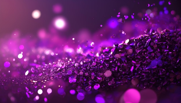 Glinsterende paars en violet glitter bokeh achtergrondstructuur Generatieve AI