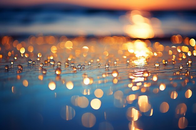 Glinsterende reflecties in het Bokeh-strandlandschap