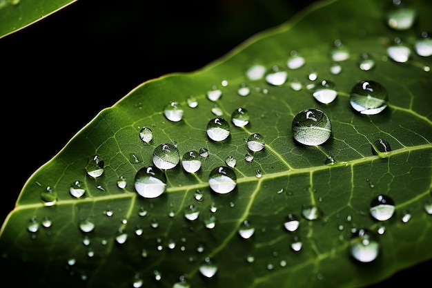 Glinsterende schoonheid Close-up van waterdruppels op blad