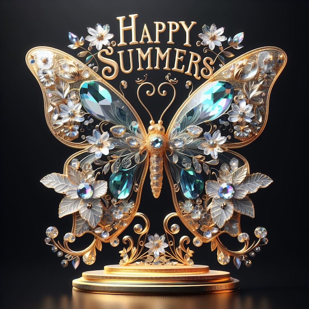 Foto glinsterende vleugels van de zomer een hyperrealistisch kristal vlinder meesterwerk in 16k