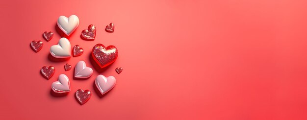 Glistening 3D Heart Diamond and Crystal Illustration for Valentine39s Day Theme