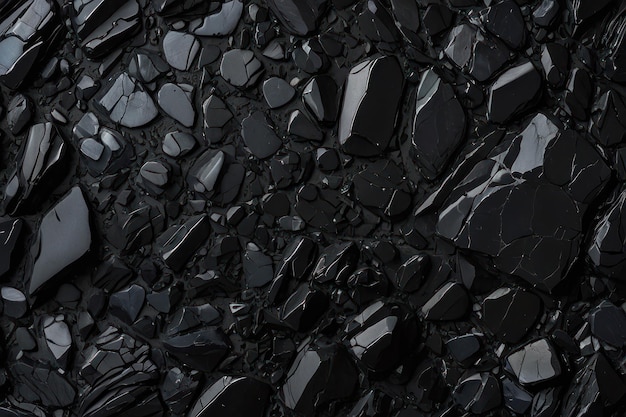 Блестящая текстура черного камня