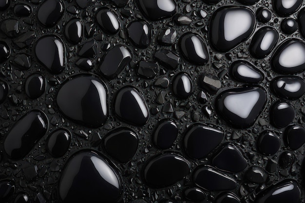 Photo glistening black stone texture