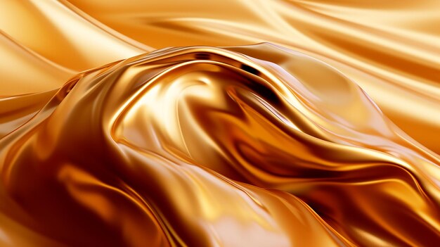 Glistening Caramel Flowing in a Delicious Golden