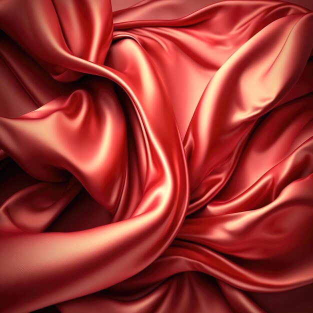 Glistening creamy red silk texture backround realistic