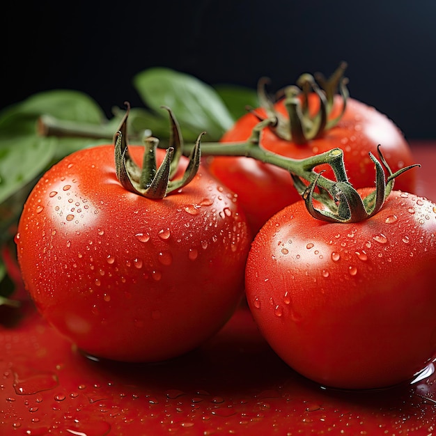 Foto freschezza luccicante un ritratto di pomodoro succoso