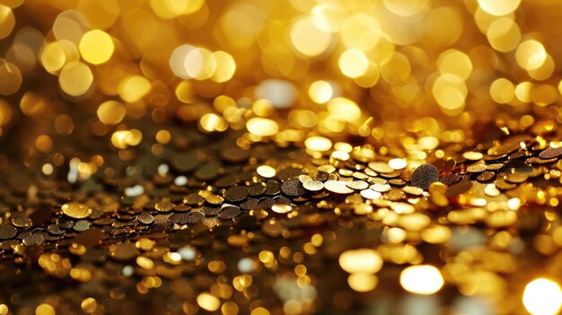 Photo glistening gold sequin textile a luxurious discoinspired background