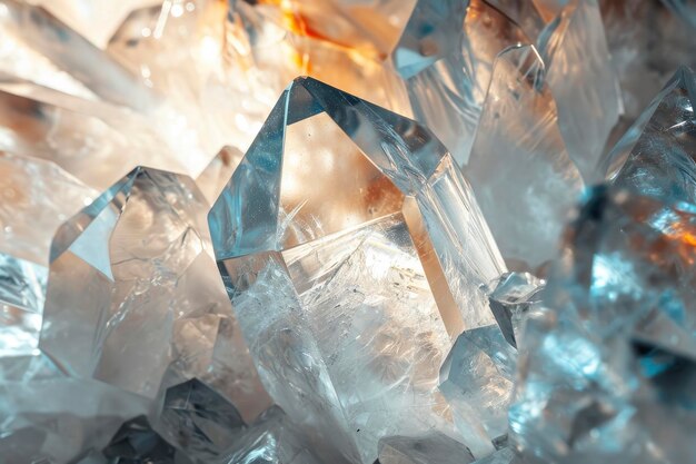 Glistening Marvel CloseUp of a Beautiful and Shiny Quartz Crystal Illuminating its Mesmerizing Brilliance in a Captivating Background