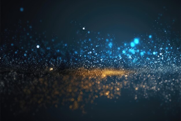 Glistening particles with dusky reflective with blue and golden particle design