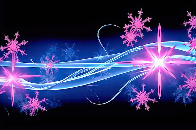 Glistening Snowflakes and Sparkling Lights Festive Winter Backdrop Generative AI