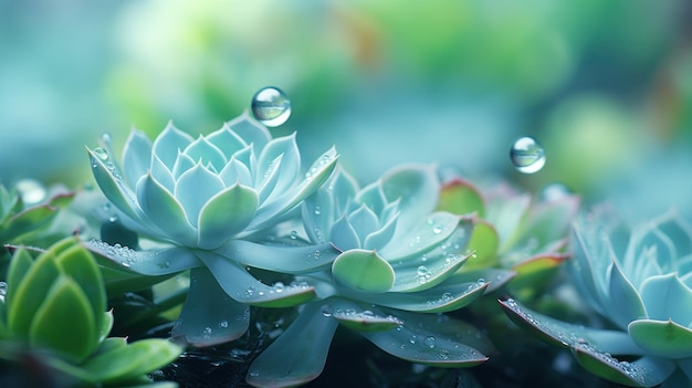 AIが生成した太陽の下で輝く多肉植物