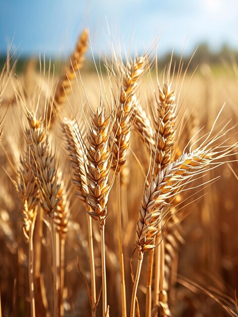 Glistening wheat stalks in the summer fields