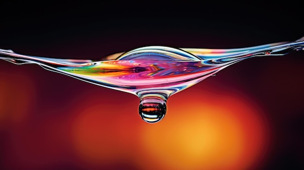 Photo glistens oil droplet