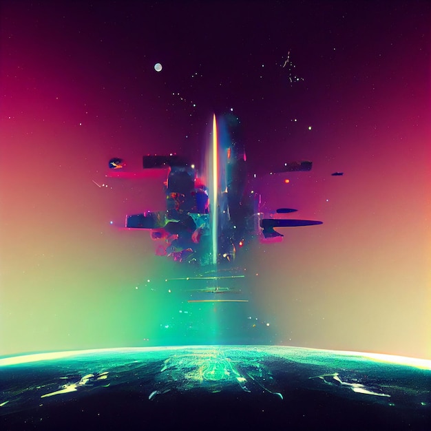 Glitch achtergrond universum abstract glitchy planeet video wallpaper 4k