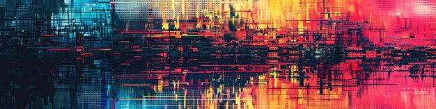 Glitch art abstract background Background for technological processes science presentations education etc