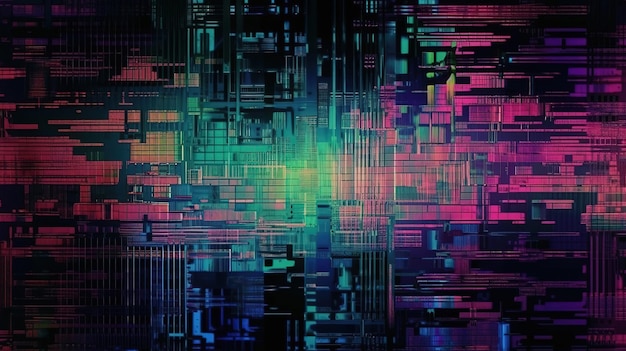 Glitch art cyberpunk background texture Generative Ai