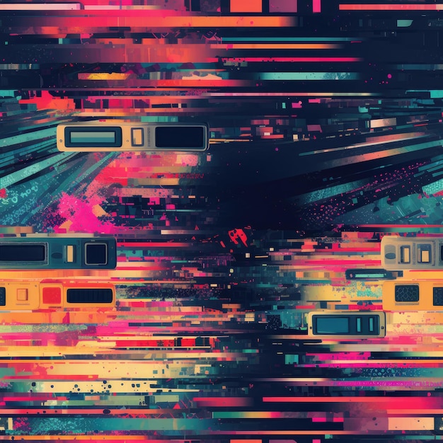 Glitch art and vhs aesthetics