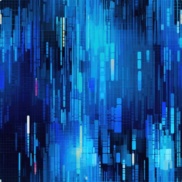 Photo glitch artwork futuristic blue pixel pattern