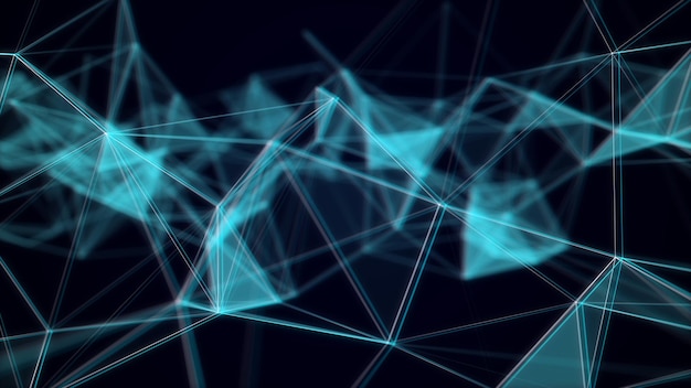 Glitch cyber netwerkverbindingsstructuur Technologie verbindt big data Wetenschapsachtergrond Zakelijke futuristische achtergrond 3D-rendering