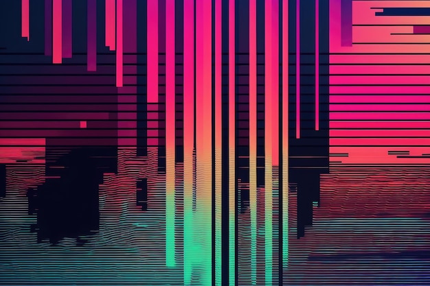 Glitch effect background. conceptual image of vhs dead pixels. ai generated