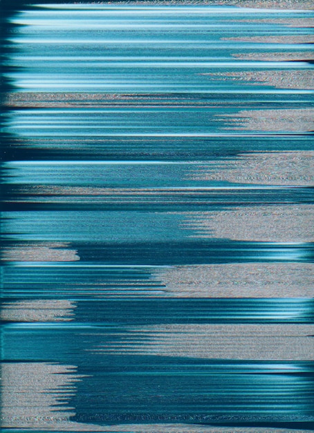 Glitch textuur achtergrond Statische ruis Schermvervorming Blauw grijze kleur korrelstreep trillingen artefacten ruwe abstracte overlay