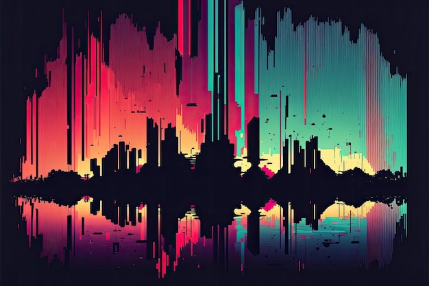 Glitch vector background colorful wallpaper Made by AIArtificial intelligence