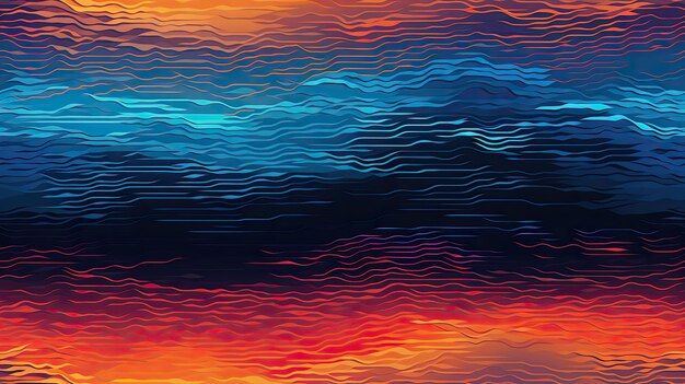 Glitch waves digital techno inspired pixel pattern