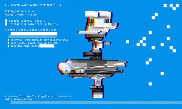 監視システムがブルースクリーンで故障しシステムにハッキングされたエラーメッセージが表示されます