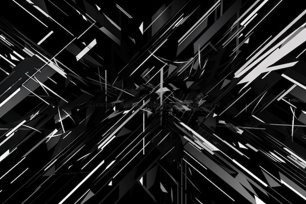 Glitchy pattern on a futuristic black and white background created with generative ai