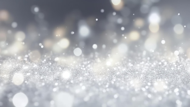 Glitter background in pastel delicate silver and white tones defocused Generative AI