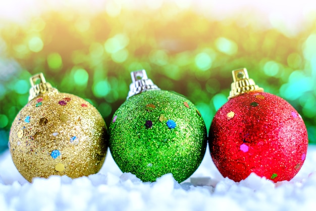 Foto sfera di glitter per ornamenti e decorazioni per il festival di natale e capodanno