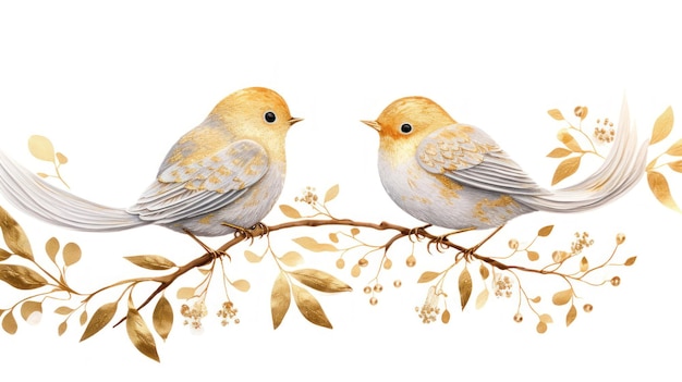 Glitter Birds Illustration AI Generated