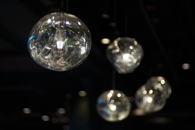 Glitter bubble like light probe with glow bubble background