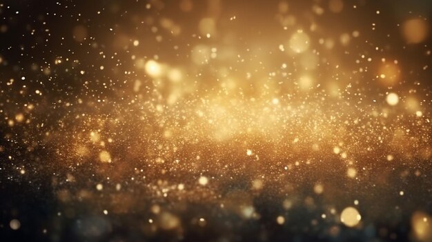 Glitter effect of particles the dust sparks and gold