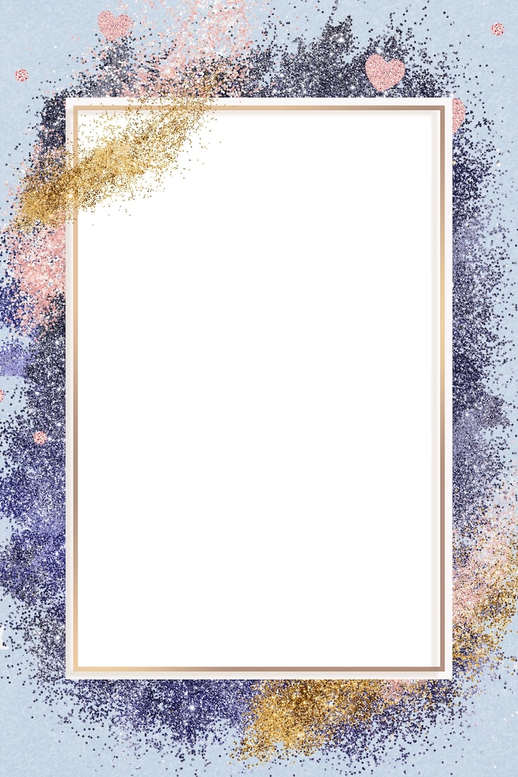 Photo glitter frame png purple sparkly background