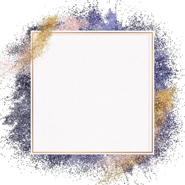 Photo glitter frame png purple sparkly background