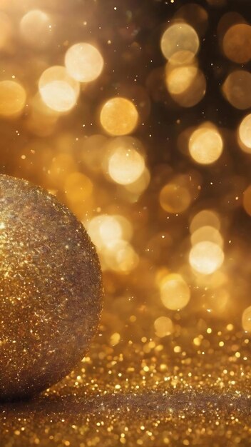 Glitter gold bokeh colorfull blurred abstract background for anniversary