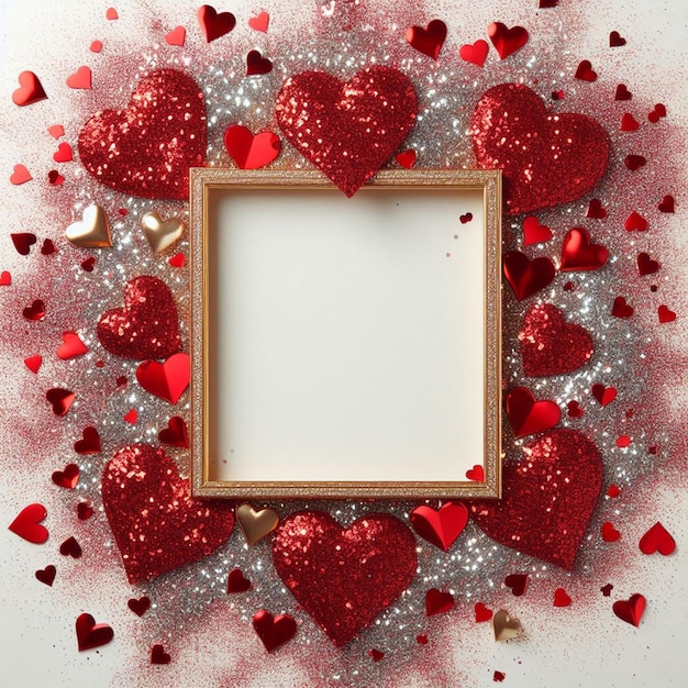 glitter heart frame