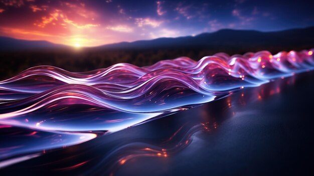 写真 キラキラ光火フレア トレース道路上の速度運動の抽象的なイメージ
