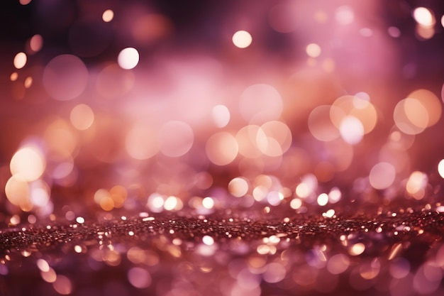 Glitter pink blurred bokeh lights background Generative AI