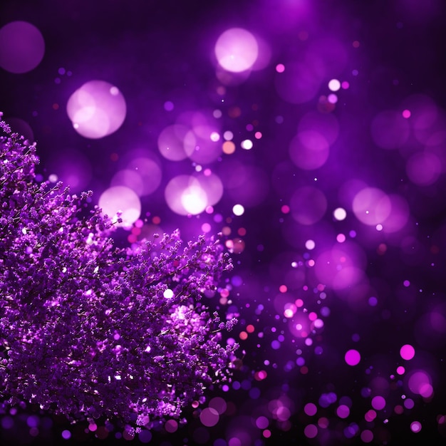 Glitter purple and black bokeh